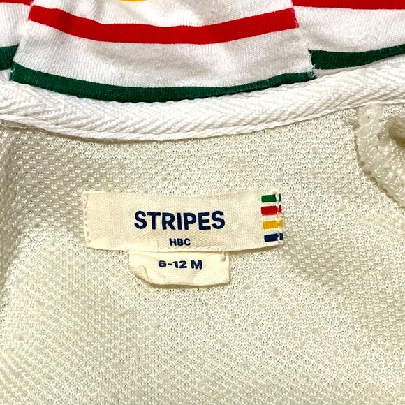 HBC Stripes 6-12 Months Faux Shearling Hooded Jacket with Foldover Cuffs - Picture 7 of 7